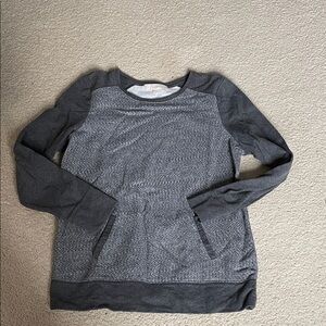 LOFT Womens Heather Gray Raglan Pullover Hoodie